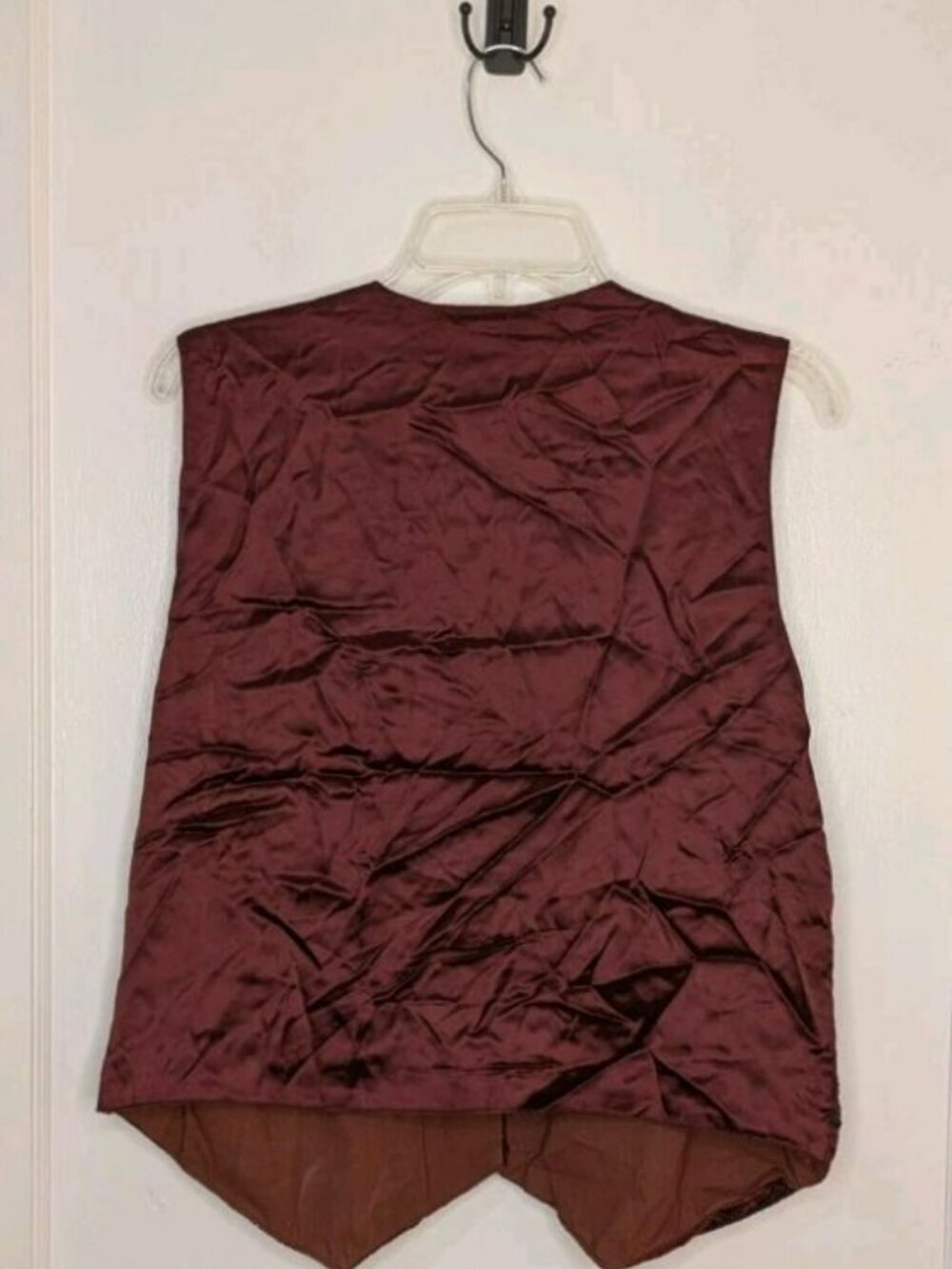 Vtg Creazioni Effeci Velvet Beaded Vest Size Medium Burgundy Whimsigoth Boho - Picture 2 of 6